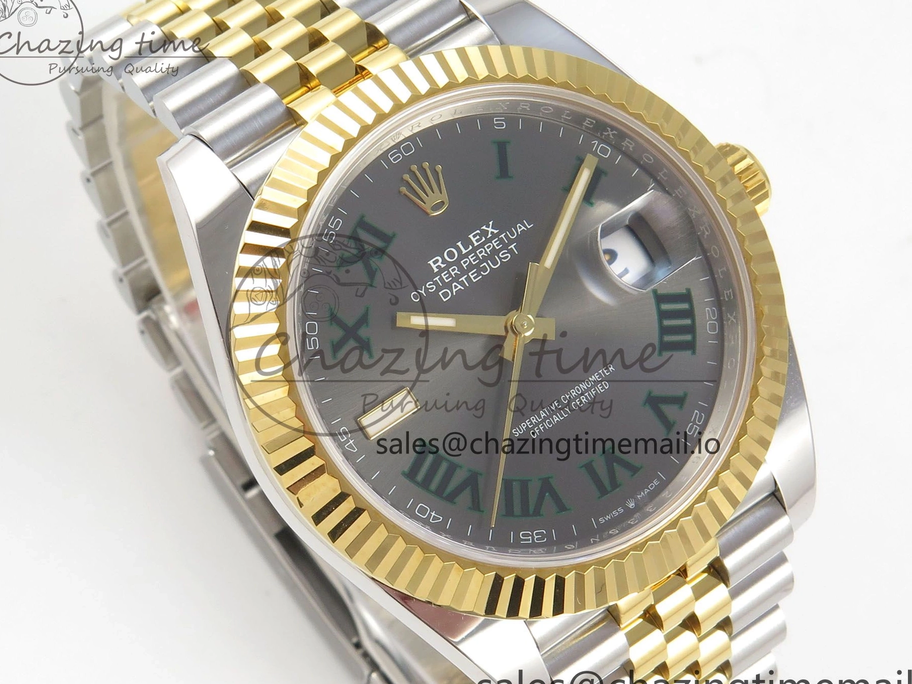 SS Edition Best Roman 1:1 DateJust Jubilee Bracelet Dial Gray 126333 (Weighted) 41 SH3235 ARF on YG 1228